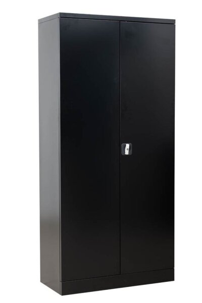 Gürkan Putzmittelschrank 110092 schwarz 3 Fachböden 92,0 x 42,0 x 195,0 cm, aufgebaut, 1 St.