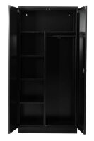 Gürkan Putzmittelschrank 110092 schwarz 3 Fachböden 92,0 x 42,0 x 195,0 cm, aufgebaut, 1 St.