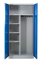Gürkan Putzmittelschrank 100179 lichtgrau, enzianblau 3 Fachböden 92,0 x 42,0 x 195,0 cm, aufgebaut, 1 St.