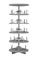 Gürkan Ordnerdrehsäule grau bis zu 120 Ordner, Etagen einzeln drehbar, H: 200,0 cm