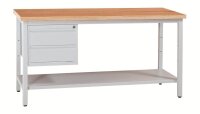Gürkan Werkbank lichtgrau 2 Schubladen 120,0 x 60,0...