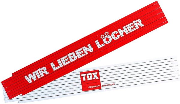 TOX Meterstab WIR LIEBEN LÖCHER, 09969001/T, Holz 200 cm