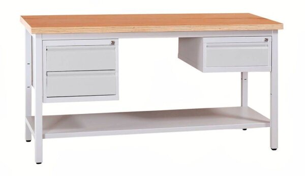 Gürkan Werkbank lichtgrau 3 Schubladen 120,0 x 60,0 x 84,0 cm