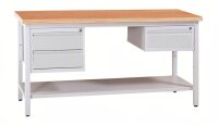 Gürkan Werkbank lichtgrau 3 Schubladen 120,0 x 60,0...