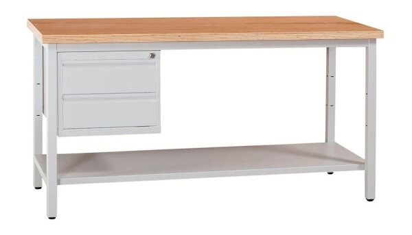 Gürkan Werkbank lichtgrau 2 Schubladen 160,0 x 60,0 x 84,0 cm