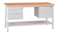 Gürkan Werkbank lichtgrau 5 Schubladen 160,0 x 60,0...