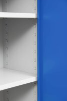 Gürkan Stahlschränke 111307 lichtgrau, enzianblau 4 Fachböden 92,0/80,0 x 42,0/38,0 x 195,0/180,0 cm, aufgebaut, 2 St.
