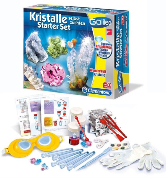 Clementoni Experimentierkasten Kristalle selbst züchten Starter-Set mehrfarbig