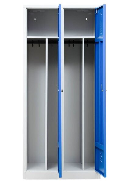 Gürkan Spind lichtgrau, enzianblau 104052, 2 Schließfächer 80,0 x 50,0 x 180,0 cm