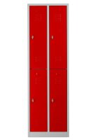 Gürkan Spind lichtgrau, feuerrot 105934, 4...