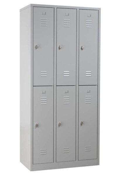 Gürkan Spind lichtgrau 106123, 6 Schließfächer 90,0 x 50,0 x 195,0 cm