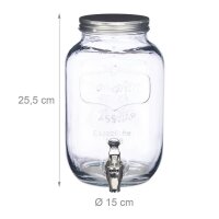 relaxdays Getränkespender 3,5 l, 1 St.
