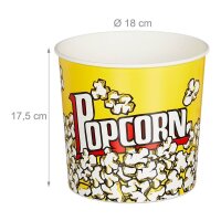 relaxdays Popcorneimer gelb 2,8 l, 6 St.