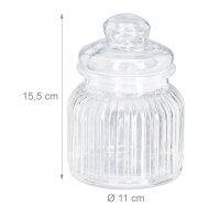 relaxdays Vorratsdosen 15,5 cm hoch transparent 0,7 l, 6 St.