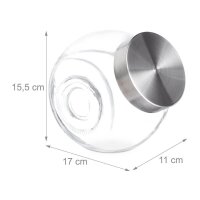 relaxdays Vorratsdosen 15,5 cm hoch transparent 1,5 l, 4 St.
