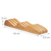 relaxdays XL Messer-Schubladeneinsatz braun 1 St.