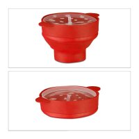 relaxdays Popcornmaker für Mikrowelle rot, 1 St.  (...