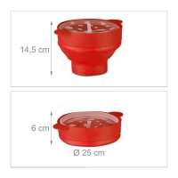 relaxdays Popcornmaker für Mikrowelle rot, 1 St.  ( 10021759_47 )