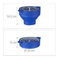 relaxdays Popcornmaker für Mikrowelle blau, 1 St.