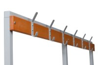 Gürkan Garderobenbank mit Haken und Schuhrost 107344 grau, buche Holz 160,0 cm