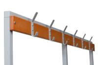 Gürkan Garderobenbank mit Haken und Schuhrost 107344 grau, buche Holz 160,0 cm