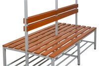 Gürkan Garderobenbank mit Haken und Schuhrost 107408 grau, buche Holz 160,0 cm