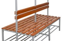 Gürkan Garderobenbank mit Haken und Schuhrost 107376 grau, buche Holz 200,0 cm