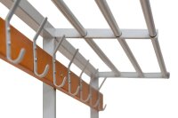 Gürkan Garderobenbank mit Haken und Schuhrost 107316 grau, buche Holz 200,0 cm
