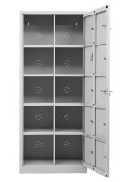 Gürkan Schließfachschrank lichtgrau 107699, 10 Schließfächer 80,0 x 45,0 x 190,0 cm