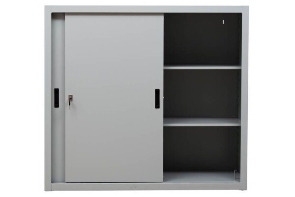 Gürkan Schiebetürenschrank, 100277 lichtgrau 2 Fachböden 120,0 x 45,0 x 109,0 cm