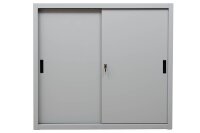 Gürkan Schiebetürenschrank, 100277 lichtgrau 2 Fachböden 120,0 x 45,0 x 109,0 cm