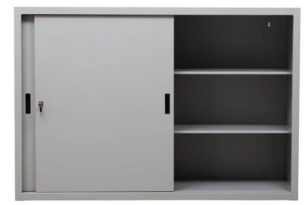 Gürkan Schiebetürenschrank, 100275 lichtgrau 2 Fachböden 160,0 x 45,0 x 109,0 cm