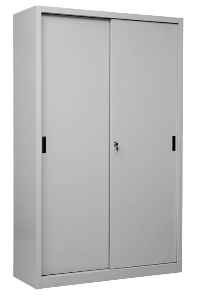 Gürkan Schiebetürenschrank, 100282 lichtgrau 4 Fachböden 120,0 x 45,0 x 195,0 cm