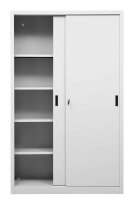 Gürkan Schiebetürenschrank, 100282 lichtgrau 4 Fachböden 120,0 x 45,0 x 195,0 cm