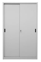 Gürkan Schiebetürenschrank, 100282 lichtgrau 4 Fachböden 120,0 x 45,0 x 195,0 cm