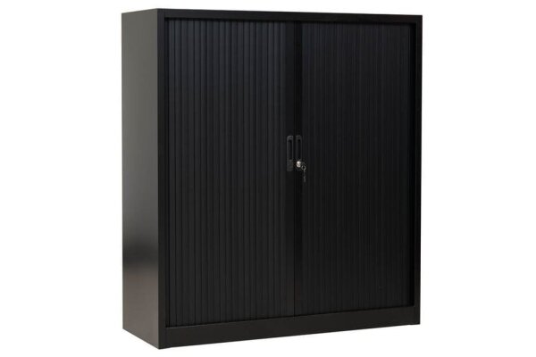 Gürkan Rollladenschrank schwarz 2 Fachböden 120,0 x 46,0 x 135,0 cm