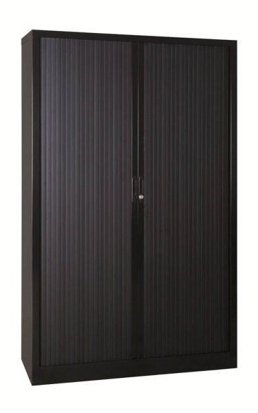 Gürkan Rollladenschrank schwarz 4 Fachböden 120,0 x 46,0 x 195,0 cm