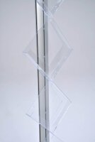 update displays Prospektständer silber DIN A4 4 Fächer 45,0 x 45,0 x 192,0 cm, 1 St.