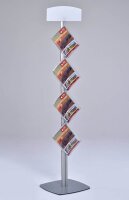 update displays Prospektständer silber DIN A4 4 Fächer 45,0 x 45,0 x 192,0 cm, 1 St.