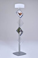 update displays Prospektständer silber DIN A4 4 Fächer 45,0 x 45,0 x 192,0 cm, 1 St.