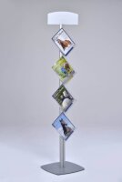 update displays Prospektständer silber DIN A4 4 Fächer 45,0 x 45,0 x 192,0 cm, 1 St.