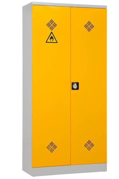 Gürkan Umweltschrank 111087 lichtgrau, rapsgelb 4 Fachböden 92,0 x 42,0 x 195,0 cm, aufgebaut, 1 St.