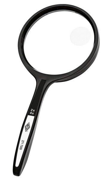 WEDO Lupe schwarz 2-fach und 4-fach, Ø 7,4 cm