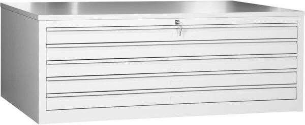 Gürkan Planschrank lichtgrau 5 Schubladen 140,0 x 95,0 x 53,0 cm, 1 St.