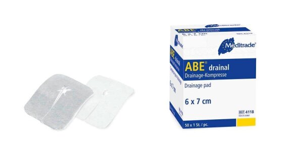 Meditrade® Vlies-Kompressen ABE® drainal mit Y-Schnitt 4118 weiß, 50 St.  ( 4118 )