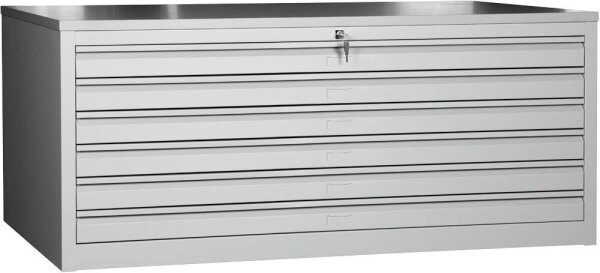 Gürkan Planschrank lichtgrau 6 Schubladen 113,0 x 83,0 x 62,0 cm, 1 St.