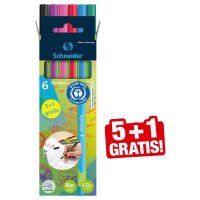 5 + 1 GRATIS: Schneider Line-Up Fineliner farbsortiert...
