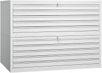 Gürkan Planschrank lichtgrau 10 Schubladen 140,0 x...