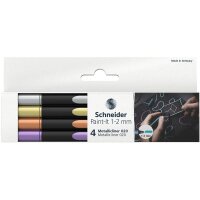 Schneider 020 Lackmarker farbsortiert 1,0 - 2,0 mm, 4 Set