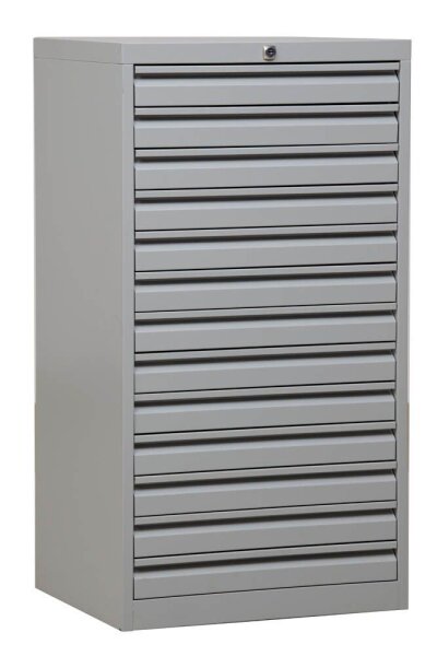 Gürkan Schubladenschrank lichtgrau 13 Schubladen 53,0 x 43,0 x 98,0 cm, 1 St.